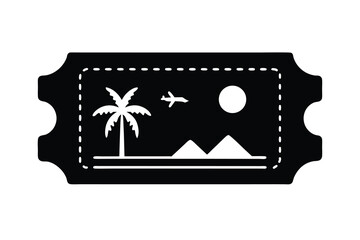 Travel Ticket with Tropical Vacation Photo