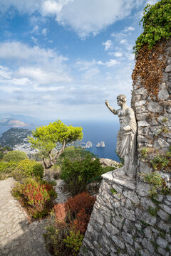 Statue of Emperor Augustus on Monte Solaro, Capri, Campania, Italy