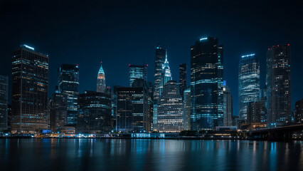 Naklejka premium Dynamic Dualities: US Financial Hub, Day or Night