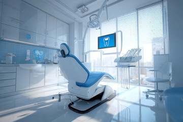 Modern Dental Clinic Interior Shows Professionalism, for Marketing, Design, Web.
