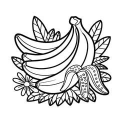 A simple black-and-white line sketch of a banana