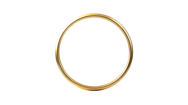Elegant Golden Circle Frame Design on Transparent Background