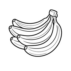 A simple black-and-white line sketch of a banana