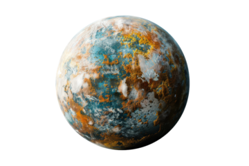 Fantasy style exoplanet illustration on transparent background