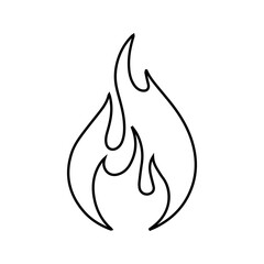  fire icon white on background