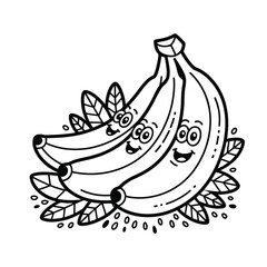 A simple black-and-white line sketch of a banana
