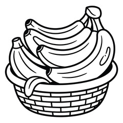 A simple black-and-white line sketch of a banana