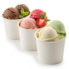 Food photography of delicious ice cream scoops, emphasizing their rich color and smooth texture.