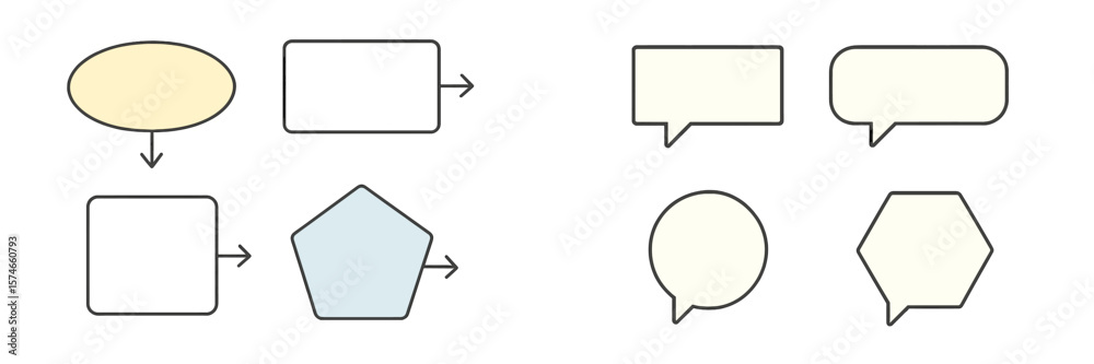 Poster shapes and connections displayed through simple diagrams illustrating geometric transformations and 