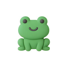Obraz premium Frog 3D Icon - Rainy Day Adventure 3D Clay Icon Set