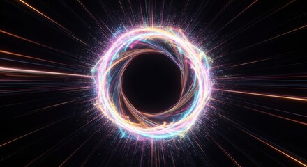 Abstract Energetic Ring of Light and Particles
