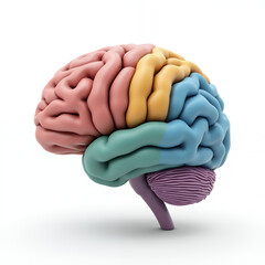 3d rendered illustration of a human brain parts