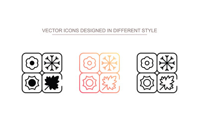 Fototapeta premium 4 Seasons icon design with white background stock illustration