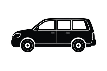 Black Silhouette of a Minivan