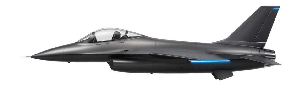 Single-engine, lightweight fighter with swept-back wings and bubble canopy
