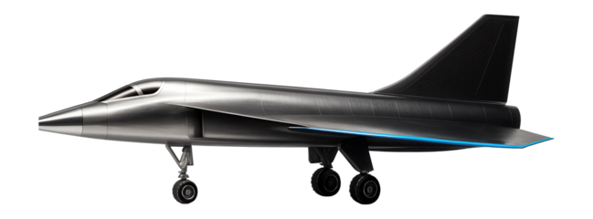 Supersonic strike aircraft with delta wings and a prominent nose cone