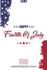 Happy 4th of July USA Independence Day Typography Text Lettering USA Abstract Flag Template