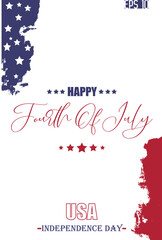 Happy 4th of July USA Independence Day Typography Lettering USA Abstract Flag Template