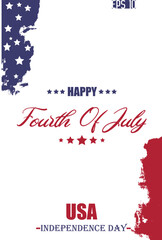 Happy 4th of July USA Independence Day Typography Text USA Abstract Flag Template
