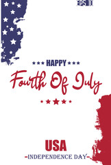 Happy 4th of July USA Independence Day Calligraphy Text USA Abstract Flag Template
