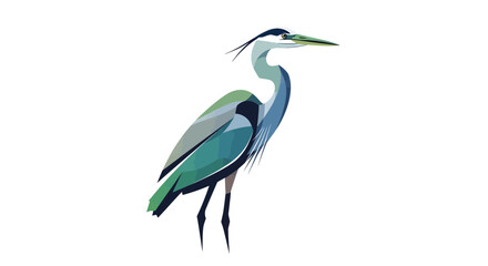 Fototapeta premium Action of Heron Fishing, Bird in Nature, Wildlife Illustration, Serenity, Calm Environment, Artistic Viewpoint, Bird Watching Concept