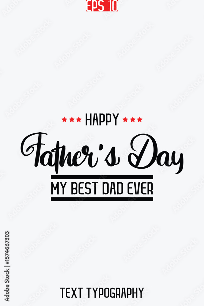 Fototapete happy father's day stylish modern typescript text vertical template