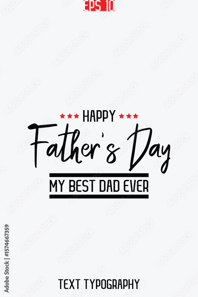 Fototapete happy father's day stylish modern typescript text vertical template