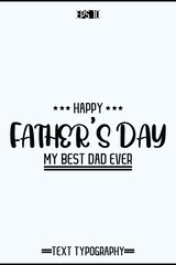Happy Father's Day Modern Calligraphy Text Element Vertical Template