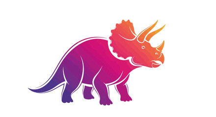 Creative Illustration of a Colorful Triceratops Dinosaurs as a Fun Character in a Playful Digital Art Environment