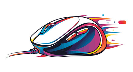 Gaming Mouse Illustration in Vibrant Colors, Focusing on Technology and Design