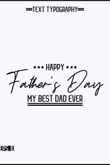 Happy Father's Day Modern Typography Text Design Element Vertical Template