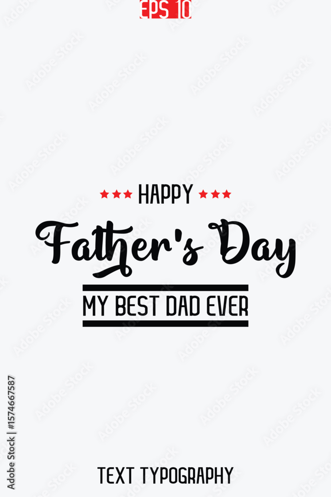 Fototapete happy father's day stylish modern typescript text vertical template