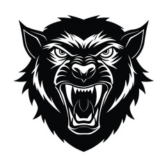 Obraz premium Aggressive Wolf Head Vector Illustration Fierce Canine Design