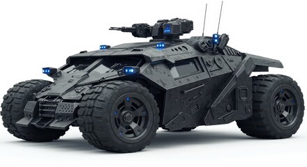 Futuristic Armored Combat Vehicle: A 3D Render of a Military Machine