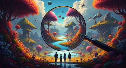 Exploring an Alien Planet Through a Magnifying Glass