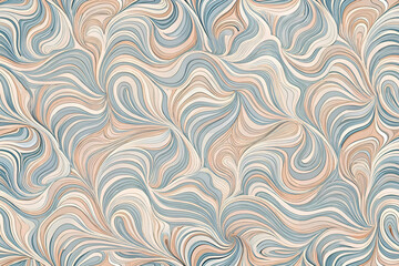 Abstract swirling lines in muted pastel colors. Intricate pattern of flowing lines creating a dynamic visual effect. Abstract design for background use.