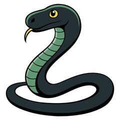 Fototapeta premium Cartoon Snake Head Sticker – Stylized Green Serpent Illustration PNG