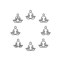 yoga and meditation figure icons