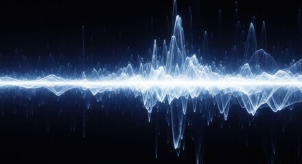 Abstract Audio Waveform Visualization Dynamic Energy Pulsing Through Sound