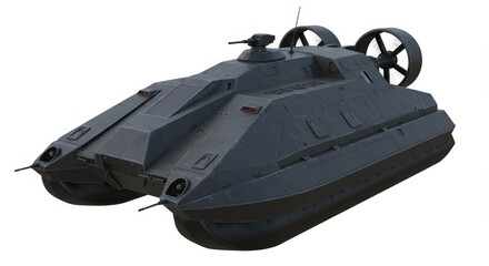 Futuristic Hovercraft Military Vehicle Design