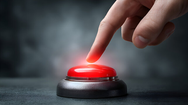 Pressing red button for emergency activation