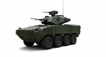 Modern Military Armored Vehicle: 6x6 Wheeled Combat Machine