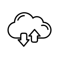 Cloud computing upload download icon vector illustration for data transfer and storage needs
