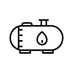 Oil tank storage icon vector drawing for fuel reservoir and industrial container design element