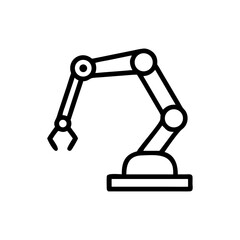 Industrial robotic arm vector illustration for manufacturing automation and technology design