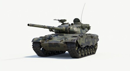 Camouflaged Military Tank: A 3D Render