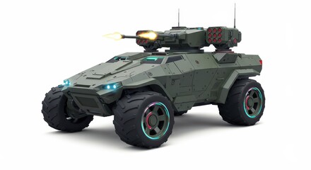 Futuristic Military Armored Vehicle