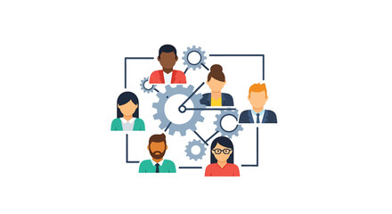 Man and woman exercising together in gym vector illustration with people icons