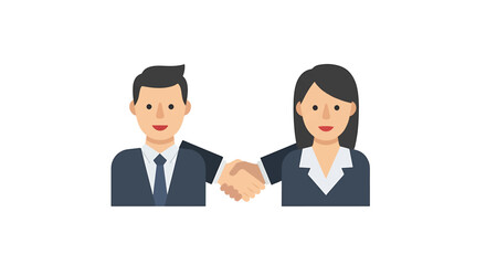 Business woman and man team illustration in office concept vector style