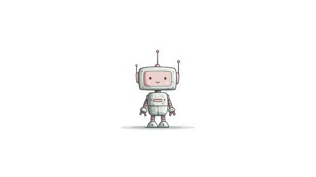 children hand draw robot sktch, isolated on free background. AI progress symbolized support and kindness by ai robot.